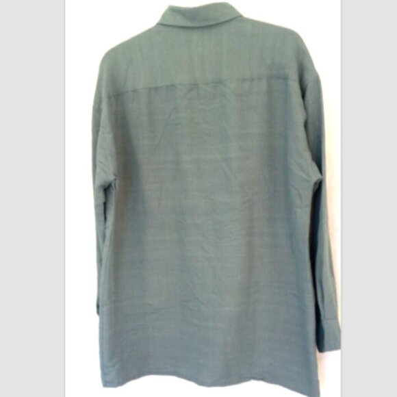 Campia Moda Men’s Shirt Size L Blue Gray Button Down Long Sleeve Pocket EUC - Picture 2 of 15